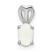 Sterling Silver Rhodium-Plated Created Opal Pendant