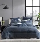 LOGAN & MASON PLATINUM - ORLANDO INDIGO QUILT COVER SET SUPER KING SIZE