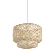 Eglo Lighting Hettonle Cane Boho Single Pendant Light - Natural
