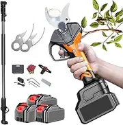 Electric Pruning Shears With 280cm Extension Pole ，brushless Motor Cordless Branch Pruner For Garden Trees And Bushes - 70mm Cutting Diameter, 3X Rechargeable Battery