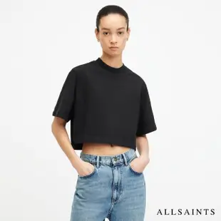 【ALLSAINTS】LOTTIE 純棉寬鬆短版短袖T恤-黑 W132JA(舒適版型)