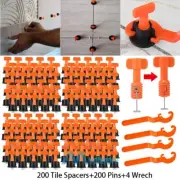 400pcs Tile Leveling System Reusable Tile Spacer Wall Floor Clips Tools + Wrench