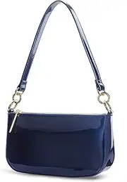 [Hoxis] Glossy Faux Patent Leather Women Shoulder Bag Shiny Clutch Crossbody Bag 90s Purse