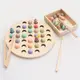 熱賣爆款幼兒童彩色磁性夾珠子釣魚二合一遊戲棋鍛鍊腦力遊戲益智木製玩具 ZaZD