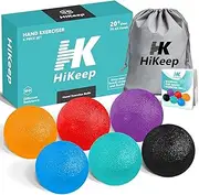 HiKeep Hand Exercise Balls, Set of 6 Physical Therapy Different Resistance Workout Kit