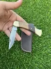 Lot Of 02 Pieces Handcrafted Back Lock Damascus steel Outdoor Folding Knife