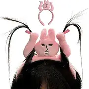 [ZALHIN] Headband Clip Grabs Hair | Bunny Hairband Grab Bangs Headdress,Rabbit Hair Clip Funny Rabbit Stuffed Animal Toy Hair For Boys Girls, Halloween Accessories