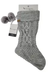 Koolaburra by UGG Gray Carla Cable Knit Stocking New Christmas