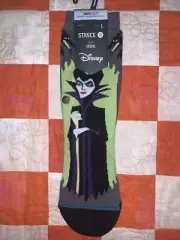 New Stance Maleficent Infiknit Crew Socks 1 Pair Youth Large 3-5.5 Grey Disney