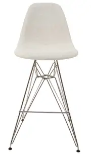 SK Designer Living Replica Eames DSR Stool - Fabric & Chrome