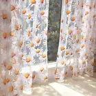 Jacquard Sheer Sun Flower Tulle Curtain Drapes Daisy Sheer Curtains Bedroom