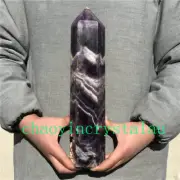 6.77LB Natural Dreamy Amethyst Obelisk Quartz Crystal Point wand Healing XA4676