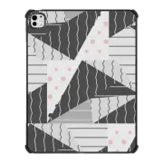 iPad Pro 13-inch (M4) iPad Impact Case Geometrical black white pink abstract shapes pattern