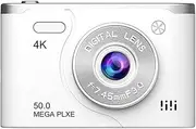 Digital Camera 8X Zoom Portable Compact Camera Dual Lens Camcorder (White)