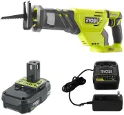 Ryobi P518 18-Volt ONE+ Brushless Reciprocating Saw with Wood Cutting Blade P190