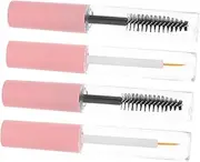 DRESSOOS 4pcs Mascara Tube with Wand Shadow Tip Liner Bottle Transparent Makeup Container for Eyeliner and Lip Gloss Durable Pet Material for Daily Use and Travel