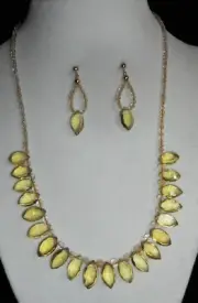 Handcrafted Natural Faceted Lemon Quartz & Citrine Necklace & Earrings by HLS