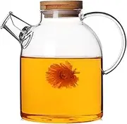 Moyishi 60 ounce Glass Kettle - Pitcher - Heat Resistant Borosilicate Glass - Stove-top Safe Teapot Carafe