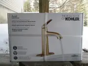 KOHLER Avail Vibrant Moderne Brushed Brass Single Hole 1-Handle Drain Deck Plate
