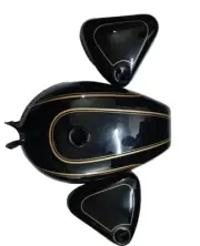 black painted steel petrol gas fuel tank and tool box set Fit For Royal Enfield