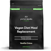 THE PROTEIN WORKS Vegan Meal Replacement Shake | 100% Plant Based | Immunity Boosting Vitamins | Affordable, Healthy & Quick | Vanilla Crème | 500 g