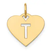 14k Yellow Gold 14ky Initial Letter T Initial Charm