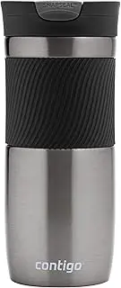Contigo Byron-Huron Snapseal Travel Mug, Stainless Steel Thermal Mug, Vacuum Flask, Leakproof Tumbler, Coffee Mug with BPA Free Easy-Clean Lid, 470 ml