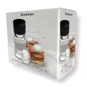 Brookstone Whiskey Ice Mold & Glass set Perfect Duet Glassware & Artisan Ice