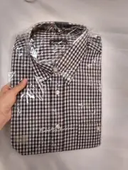 eurico zuori black and white check shirt size 41