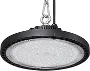 Leier High Bay Lights, 200W LED Light Lamp Wall Ceiling Corner Lighting UFO Industrial Workshop Warehouse Gym Camera Lamps, Energy Saving Cooling Design Widely Used Black