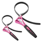 2-piece Strap Wrench Set, Adjustable Oil Filter Wrench with Max Purple