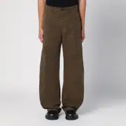 [Dsquared2] Military green wide trousers with wear 48 IT Green