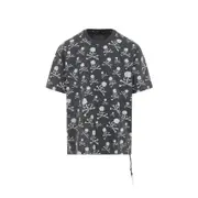 [Mastermind World] Mastermind World-Black Cotton Vintage Skull Tee-Uomo S STAND