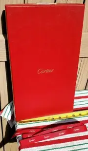 Cartier Empty Outer Large Necklace Box (EMPTY) ~ 14" x 8" x 2" + Ribbon