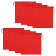 Ski Goggle Bag, 8 Pcs Soft Microfiber Drawstring Pouch, 15cmx15cm, Red