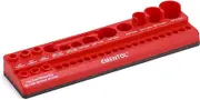 EMENTOL Magnetic Socket Accessory Holder, Red, 35 Pieces Holes, Organize Adapters, Universal Joints and Bits