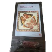 New Latch A Rug Kit by Columbia Minerva Butterflies 38" x 38"