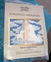Candamar Unicorn and Baby Rainbow Longstitch Needlepoint Wall Hanging Kit 30284