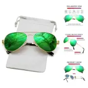 Classic Aviator Polarized Sunglasses for Men Women Spring Hinge Metal Frame U...