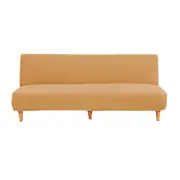 Armless Couch Cover Stretch Sofa Cover with Elastic Bottom -Brown