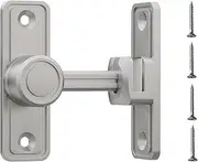 Barn Door Lock Latch – 90 or 180 Degree Barn Door Latch Slide Lock – Home Security Door Lock for Bathroom, Garage, Bedroom, Cabinet, Barn – Durable Zinc Alloy Security Door Lock (Silver)