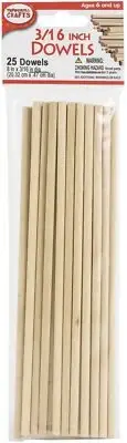 Pepperell Crafts Dowels 25/Pkg-0.1875"X8"