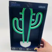 Urban Shop Neon Green LED Cactus Light with Pedestal Night Light or Party Light