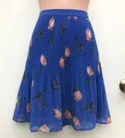 *NWT* ALANNAH HILL " Snowbell & Rose Pleat Skirt" Blue Chiffon Fabric sz 10