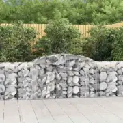 Arched Gabion Basket Galvanised Iron Wire Fence Outdoor Garden Barrier Silver