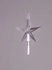 CERAMIC CHRISTMAS TREE STAR~~~~ Plastic Star Topper Clear (Medium Size)