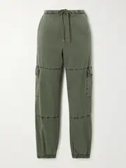 [James Perse] James Perse - Paneled Cotton-blend Poplin Tapered Cargo Pants - Army green - 2 2 Green