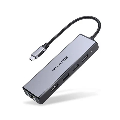 USB C Hub with a Gigabit Ethernet Port, 4K HDMI Display, 3 USB-A USB 3.0 Port...