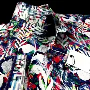 Robert Graham Geometric Paisley Vivid Colorful Floral Short Sleeve Shirt XL