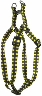 Yellow Dog Design Buffalo Plaid Yellow Step-in Dog Harness, Small